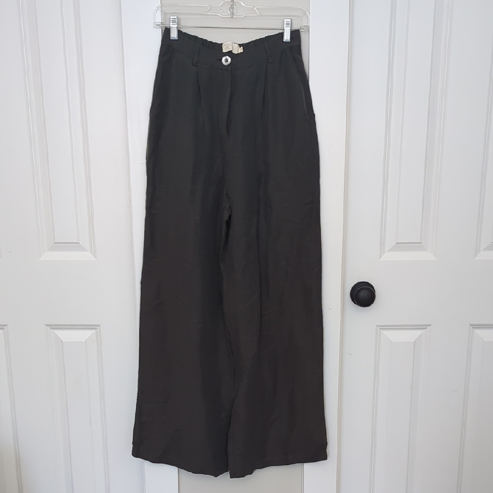 Women's Linen Vintage Style Wide-Leg Pants